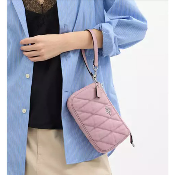 COACH Nolita 19 In Quilted Denim/Sv/Ballerina/Carnation CBK58 NWT - Picture 9 of 10